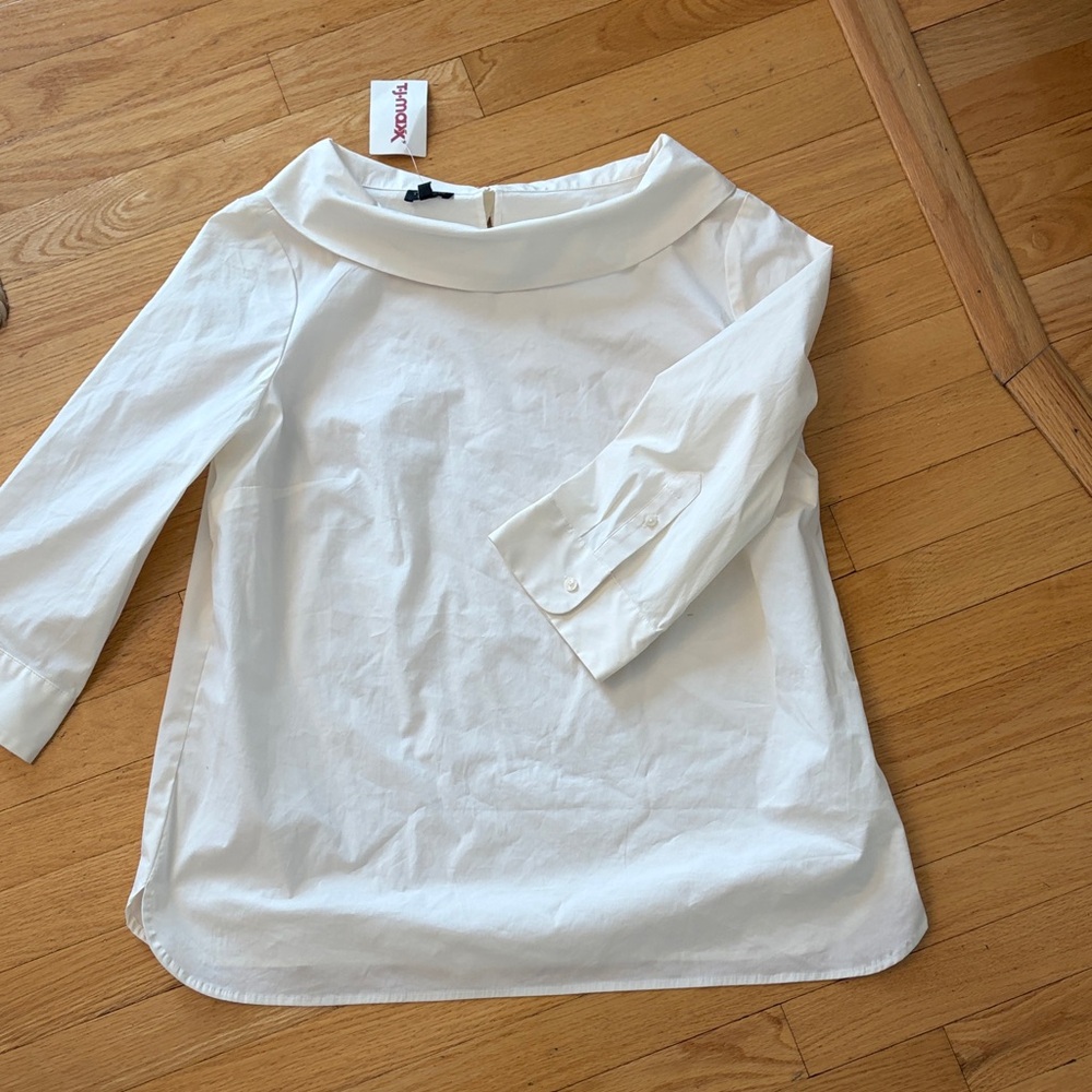 Talbots White Blouse with 3/4 Sleeves